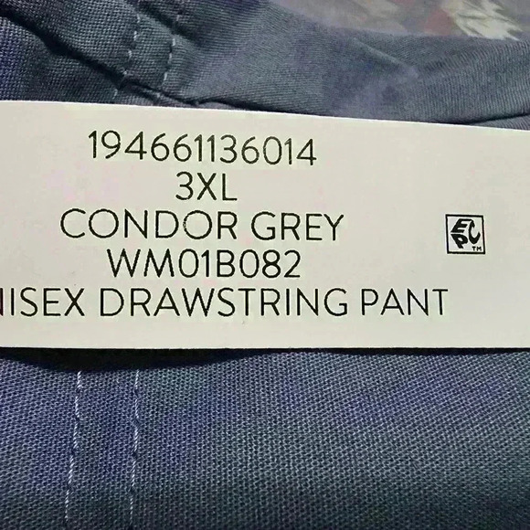 Unisex Scrubstar Core Essentials Scrub Pants Size 3XL Drawstring Tie Condor Grey - Picture 11 of 11